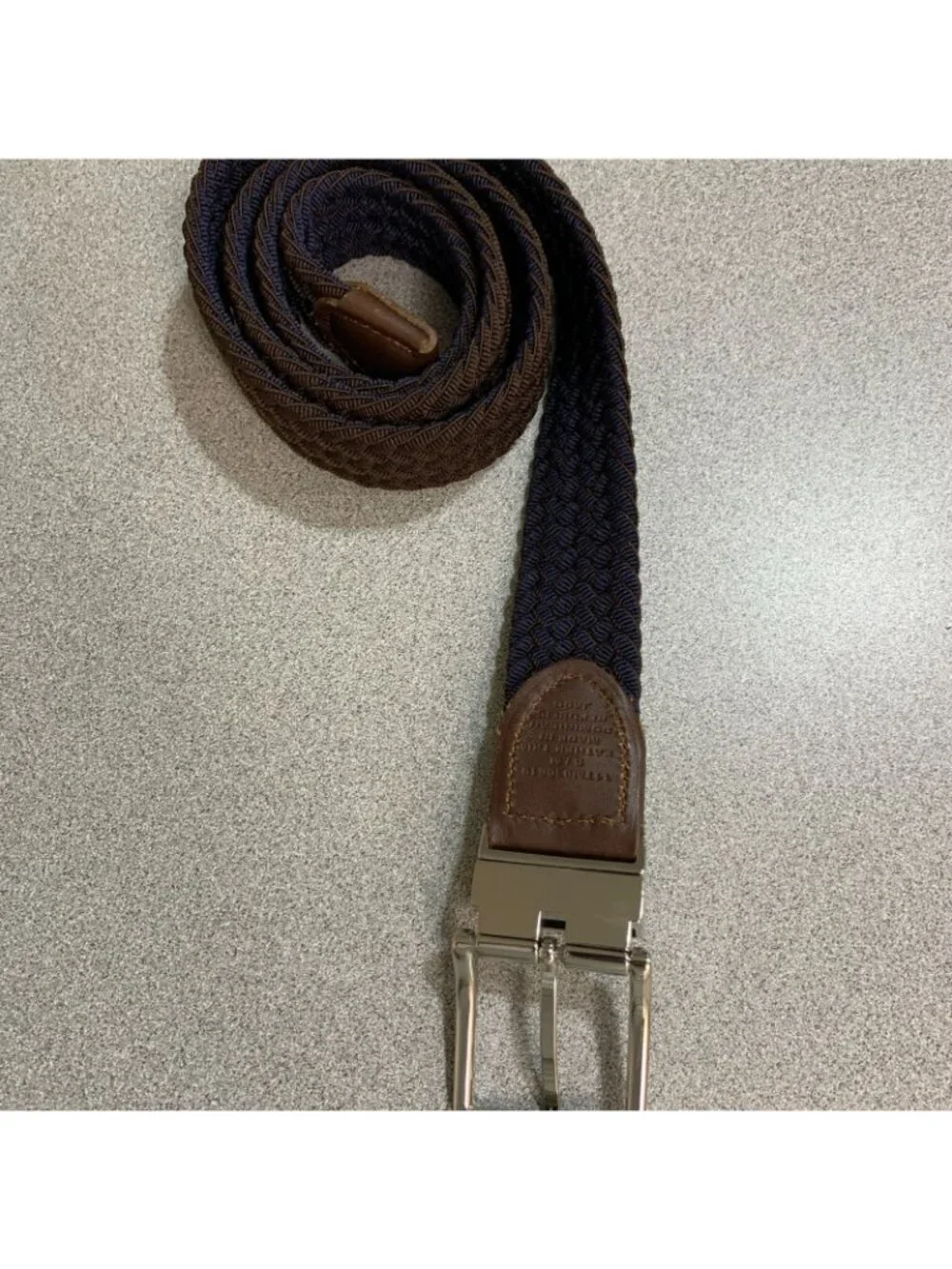 NWT Tommy Bahama Men's S/M 34-38 Stretch Reversible Belt Brown/Navy Leather Trim